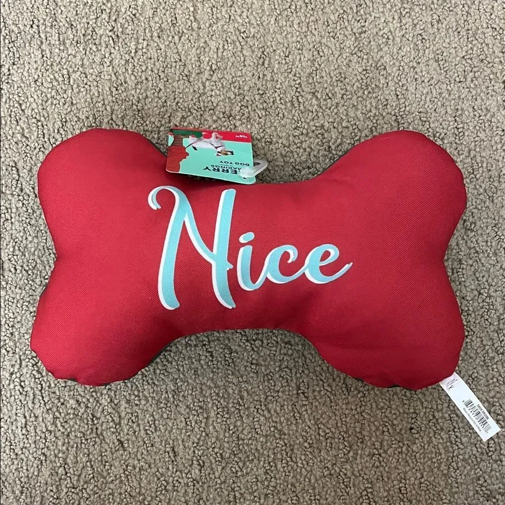 Festive Green Naughty Pillow by Holiday Home